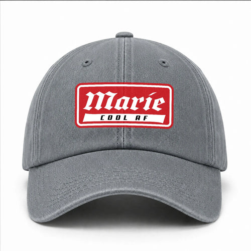 Your Name Cool Af Red Logo Funny Washed Cap MARIE 13K1 C79PF