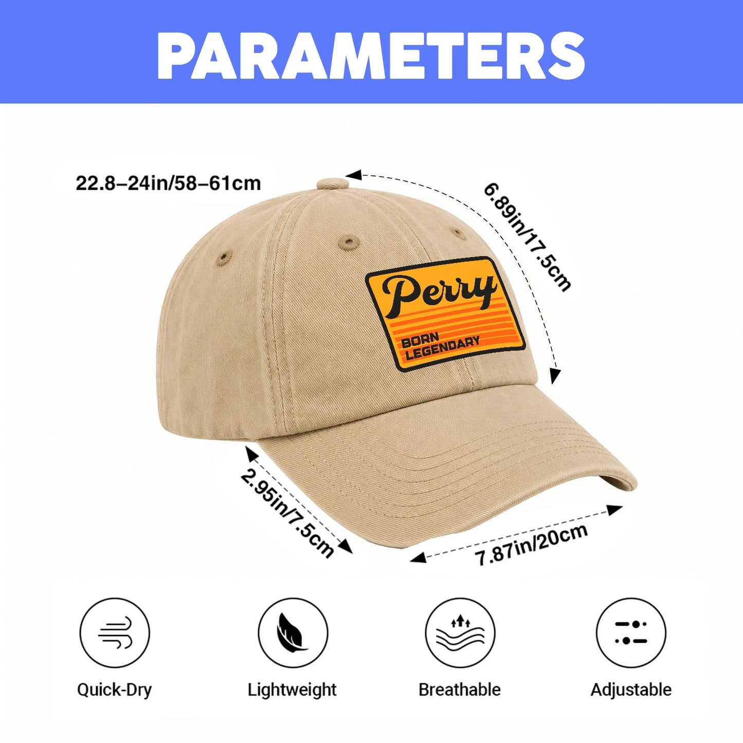 Born Legendary Vintage Washed Cap PERRY 13K1 C64PF