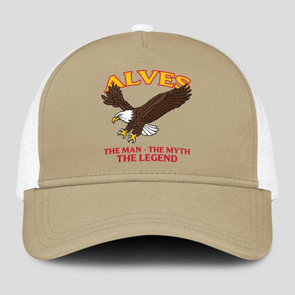 The Man The Myth The Legend Eagle Khaki Mesh Cap ALVES 13K1 C210PF
