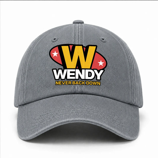 Never Back Down With Your Name And Initial Letter Washed Cap WENDY 13K1 C82PF