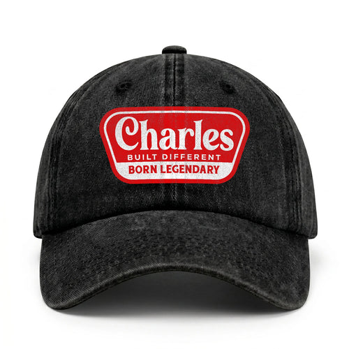 Built Different Born Legendary Red Logo Washed Cap CHARLES 13K1 C63PF