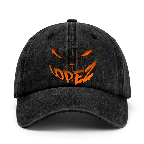 Your Name Jack O' Lantern Halloween Washed Cap LOPEZ 13K1 C100PF