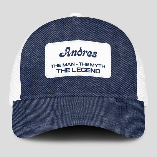 The Man The Myth The Legend Blue Denim Mesh Cap ANDRES 13K1 C194PF