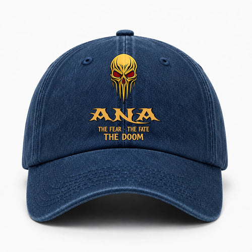 The Fear The Fate The Doom Skull Blue Washed Cap ANA 13K1 C97PF