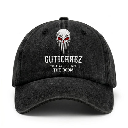 Your Name The Fear The Fate The Doom Skull Washed Cap GUTIERREZ 13K1 C98PF
