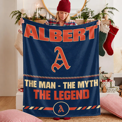 The Man The Myth The Legend Retro Fleece Blanket ALBERT 13K1 BK53