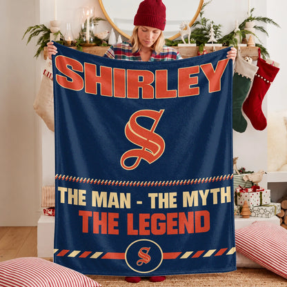 The Man The Myth The Legend Retro Fleece Blanket SHIRLEY 13K1 BK53