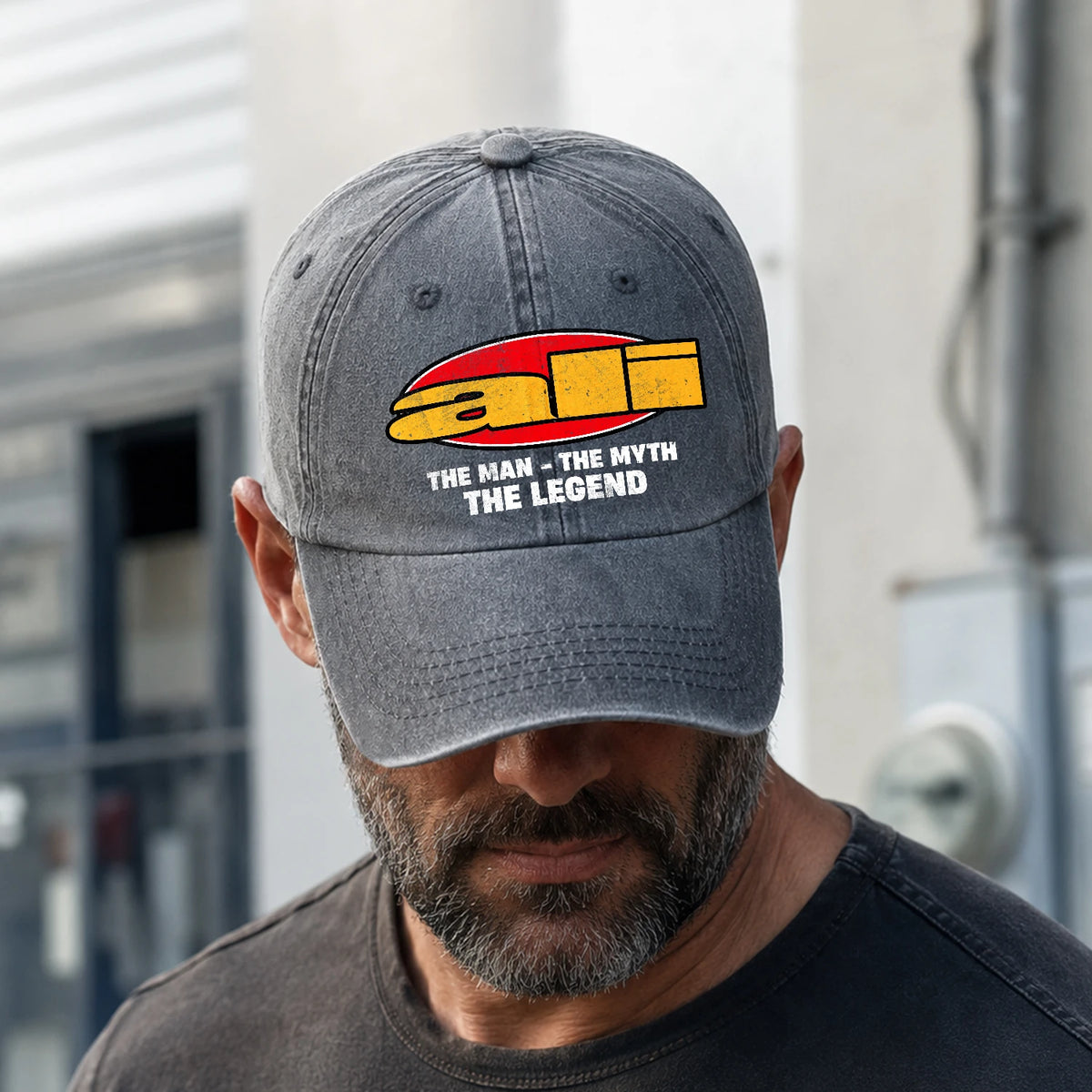The Man The Myth The Legend Vintage Logo Washed Cap ALI 13K1 C162PF