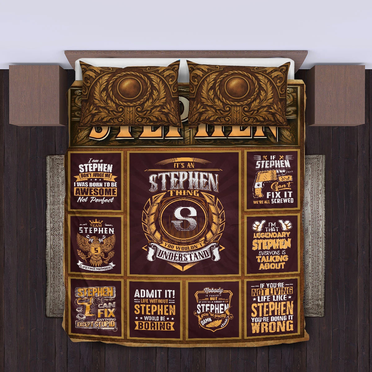 STEPHEN Limited Edition Personalized Bedding Set 13K1-BS3
