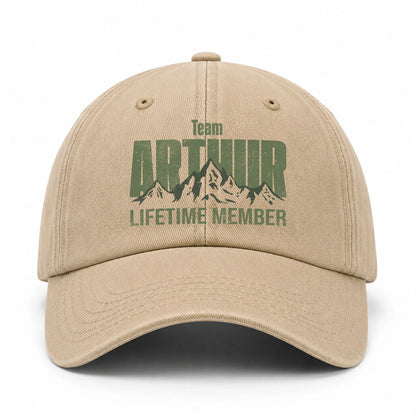 Team Your Name Lifetime Member Mountain Cap ARTHUR 13K1 C58PF