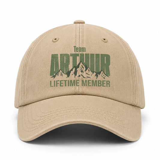 Team Your Name Lifetime Member Mountain Cap ARTHUR 13K1 C58PF