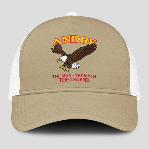 The Man The Myth The Legend Eagle Khaki Mesh Cap ANDRE 13K1 C210PF