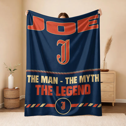 The Man The Myth The Legend Retro Fleece Blanket JOE 13K1 BK53