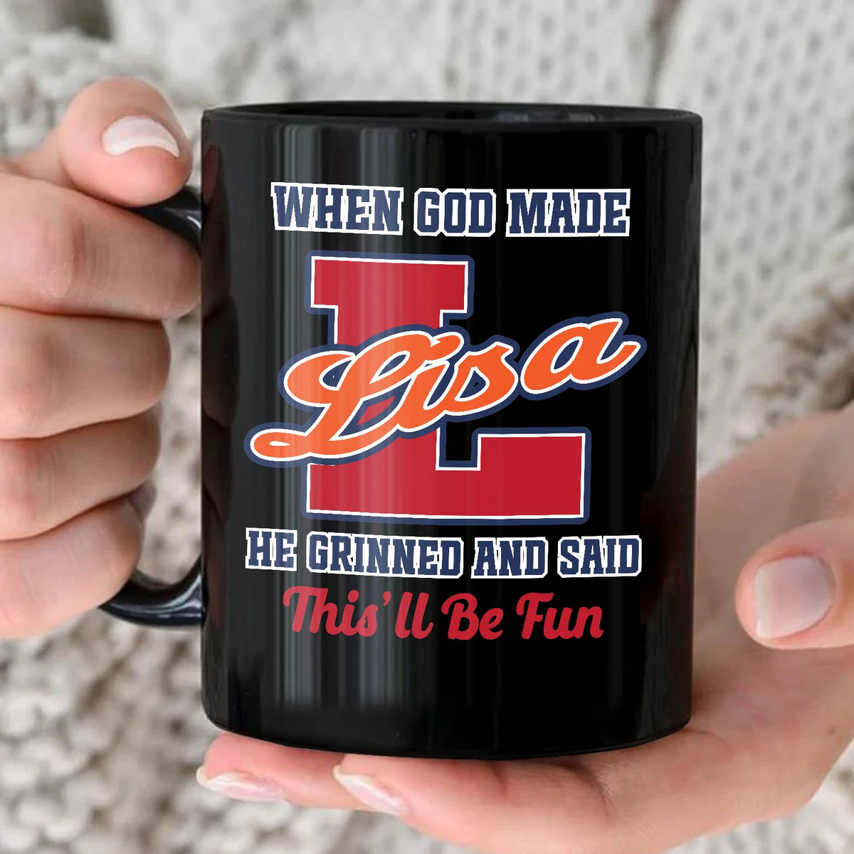 When God Made Your Name Personalized Baseball Mug LISA 13K1 MG07