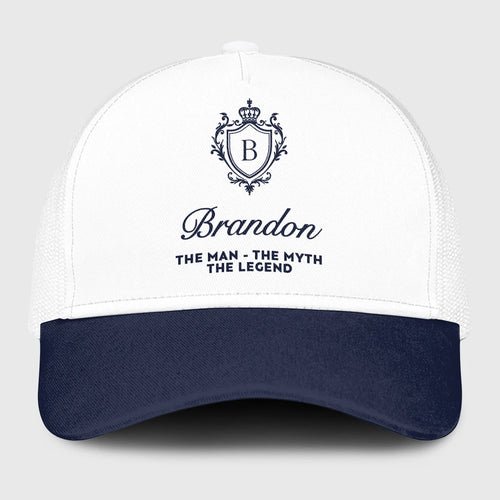 The Man The Myth The Legend Blue And White Baseball Mesh Cap BRANDON 13K1 C186PF