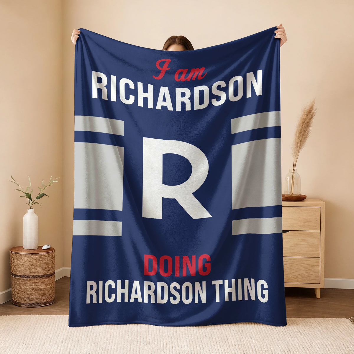 I'm Name Doing Name Things Navy Fleece Blanket RICHARDSON 13K1 BK51