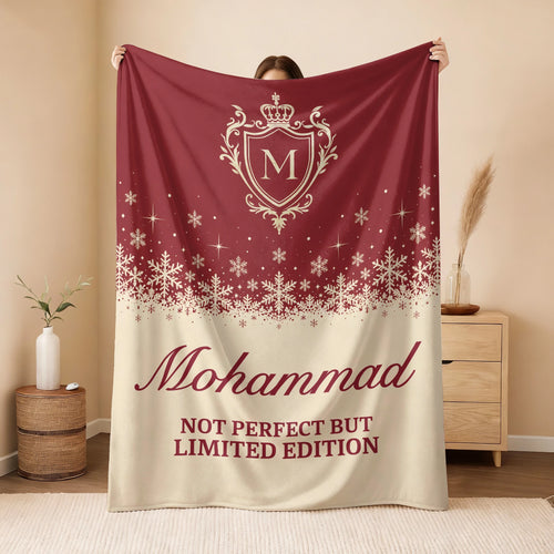 Not Perfect But Limited Edition Red Cream Christmas Fleece Blanket MOHAMMAD 13K1 BK34