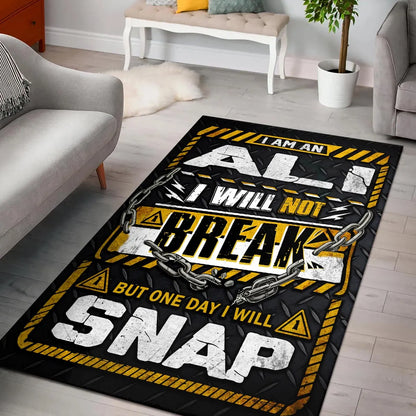 ALI Motivational Rug – Black & Yellow Quote Carpet for Living Room 13K1-AR1