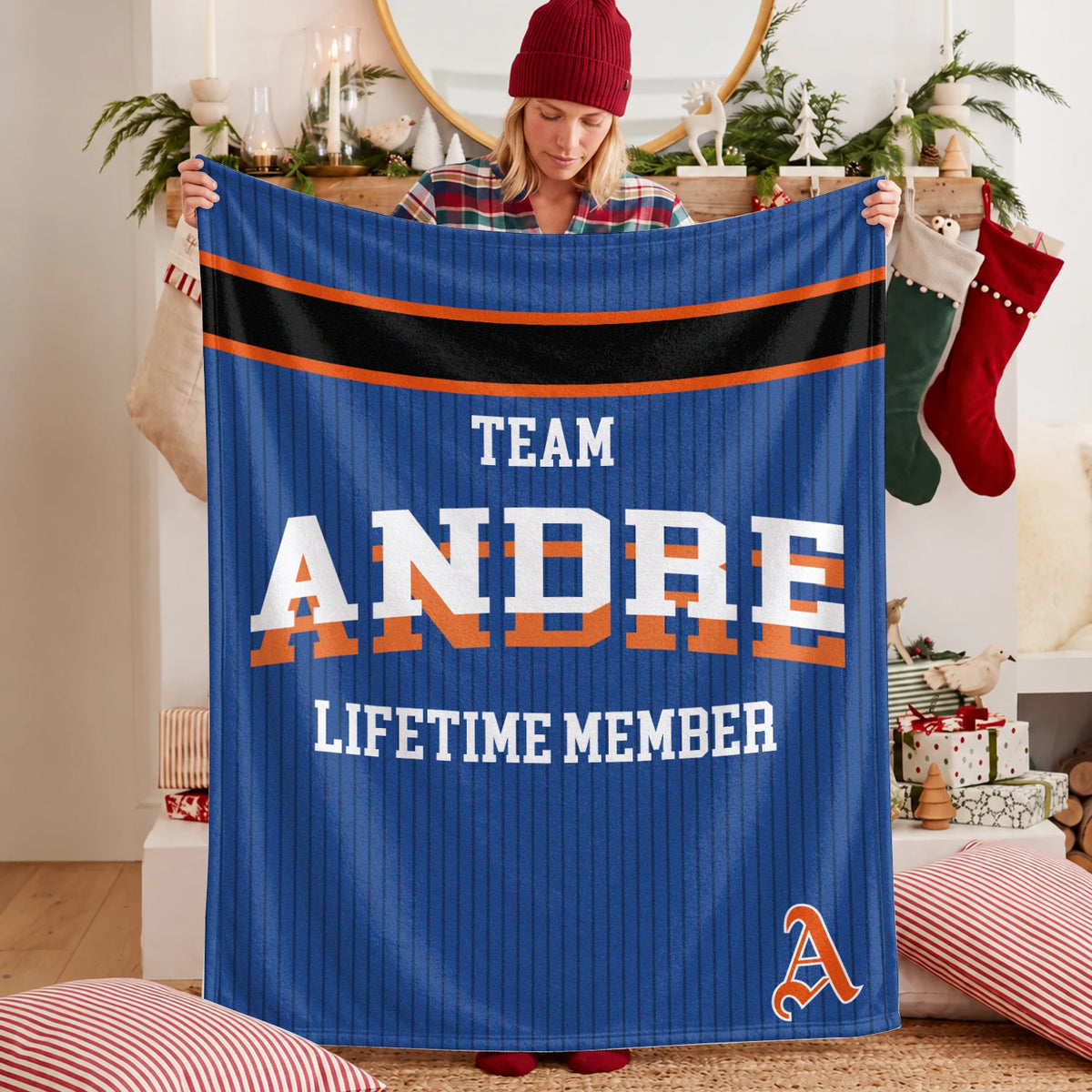 Team Your Name Lifetime Member Basketball Fleece Blanket ANDRE 13K1 BK47