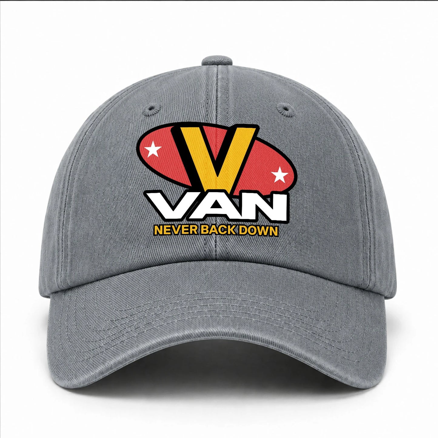 Never Back Down With Your Name And Initial Letter Washed Cap VAN 13K1 C82PF