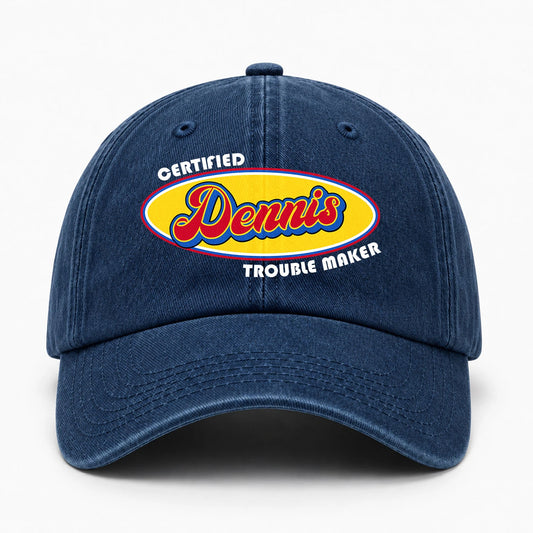 Certified Your Name Trouble Maker Washed Cap DENNIS 13K1 C73PF