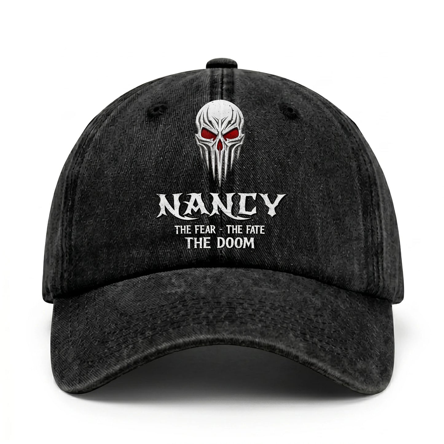 Your Name The Fear The Fate The Doom Skull Washed Cap NANCY 13K1 C98PF