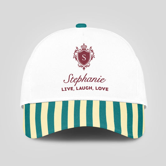 Live Laugh Love Green And Yellow Royal Cap STEPHANIE 13K1 C122PF