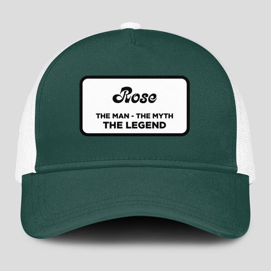 The Man The Myth The Legend Green And White Mesh Cap ROSE 13K1 C198PF