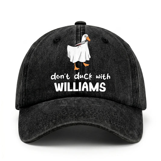 Don't Duck With Your Name Funny Washed Cap WILLIAMS 13K1 C129PF