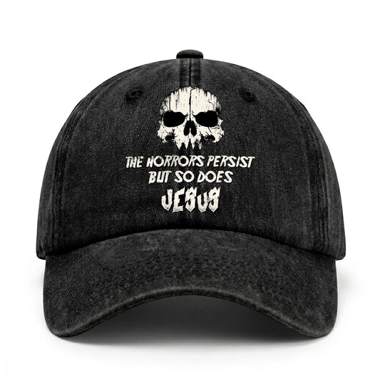 The Horrors Persist But So Does Your Name Cool Skull Washed Cap JESUS 13K1 C134PF