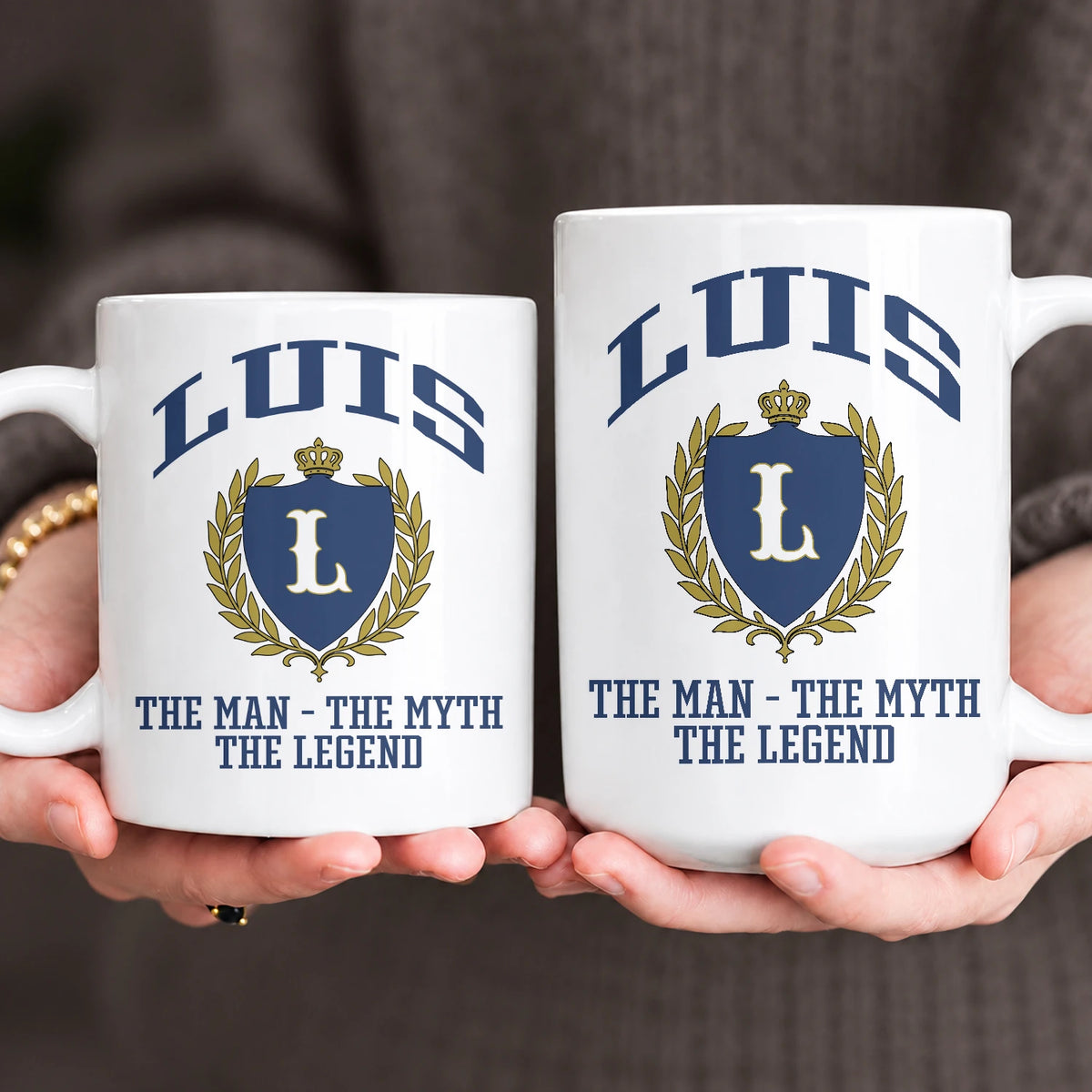 The Man The Myth The Legend Blue And Yellow Logo Mug LUIS 13K1 MG24