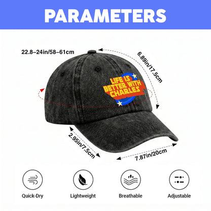 Built Different Born Legendary Red Logo Washed Cap CHARLES 13K1 C63PF