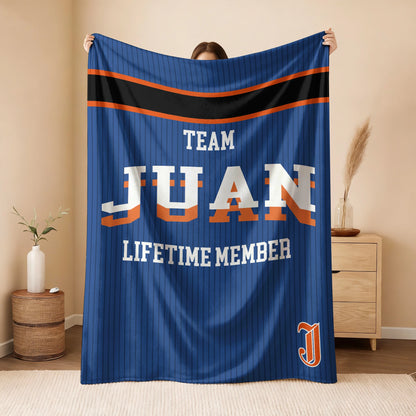 Team Your Name Lifetime Member Basketball Fleece Blanket JUAN 13K1 BK47