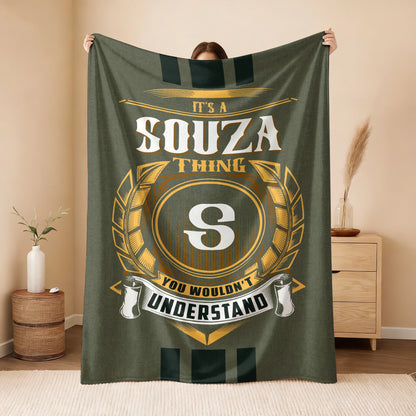 It's A Your Name Thing Olive Green Logo Fleece Blanket SOUZA 13K1 BK31