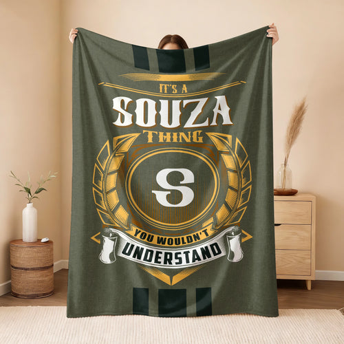 It's A Your Name Thing Olive Green Logo Fleece Blanket SOUZA 13K1 BK31