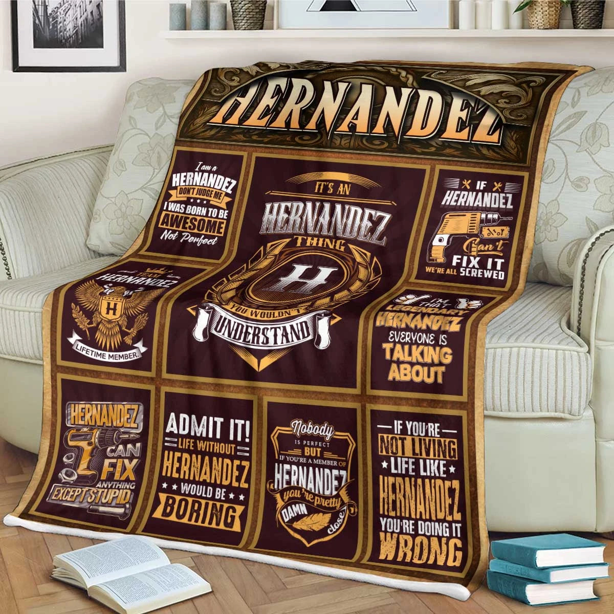 HERNANDEZ Personalized Blanket | Custom Name Cozy Throw Gift 13K1-BK4
