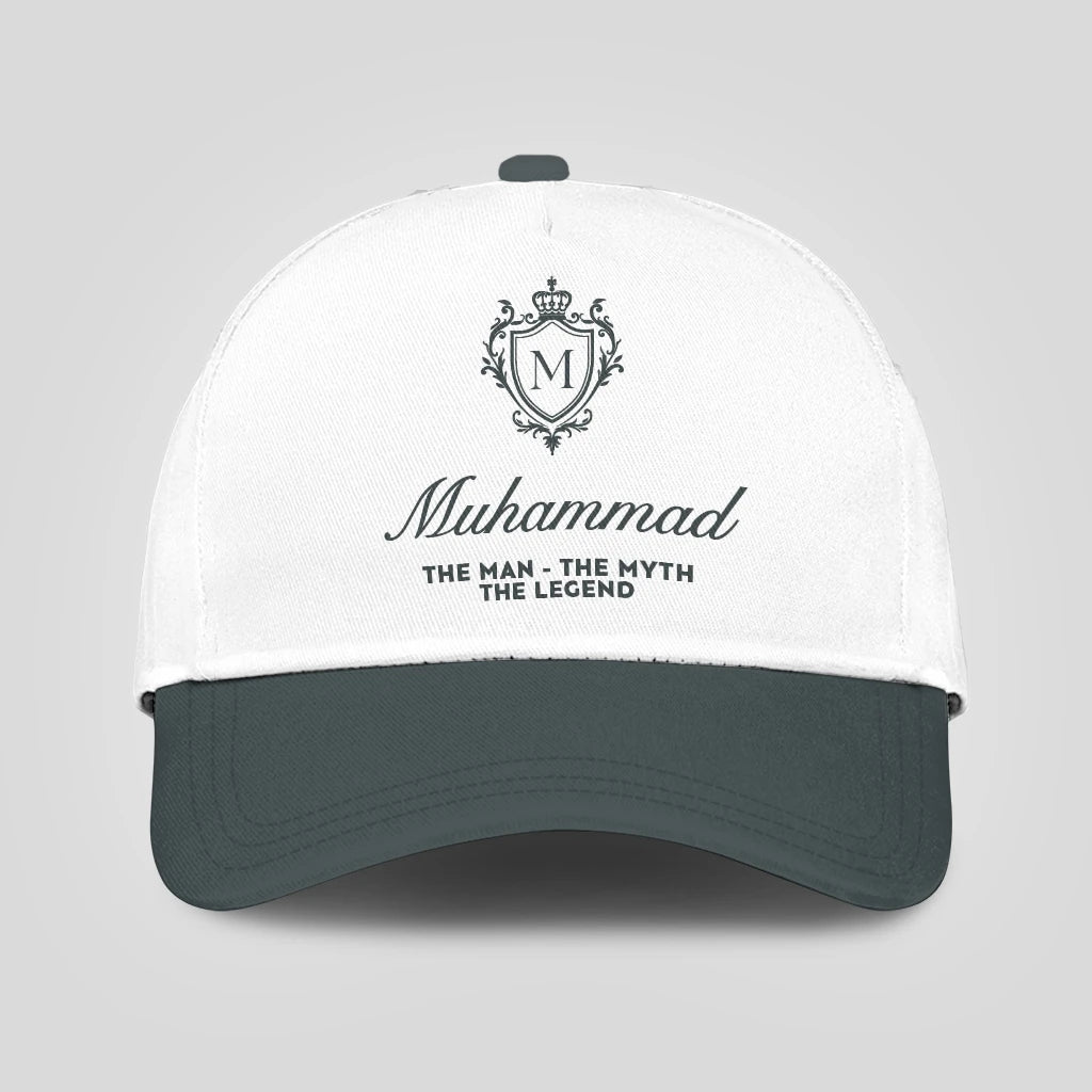 The Man The Myth The Legend Elegant Gray And White Cap MUHAMMAD 13K1 C170PF