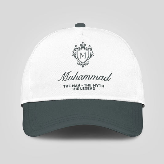The Man The Myth The Legend Elegant Gray And White Cap MUHAMMAD 13K1 C170PF