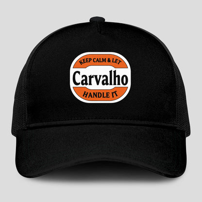 Keep Calm & Let Your Name Handle It Black Mesh Cap CARVALHO 13K1 C199PF