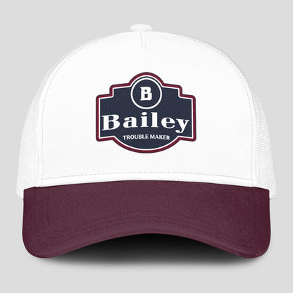 Trouble Maker Burgundy And White Funny Mesh Cap BAILEY 13K1 C201PF