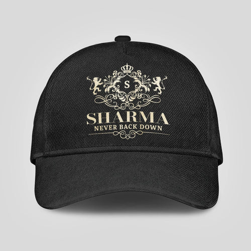 Never Back Down Royal Style Black Cap SHARMA 13K1 C179PF