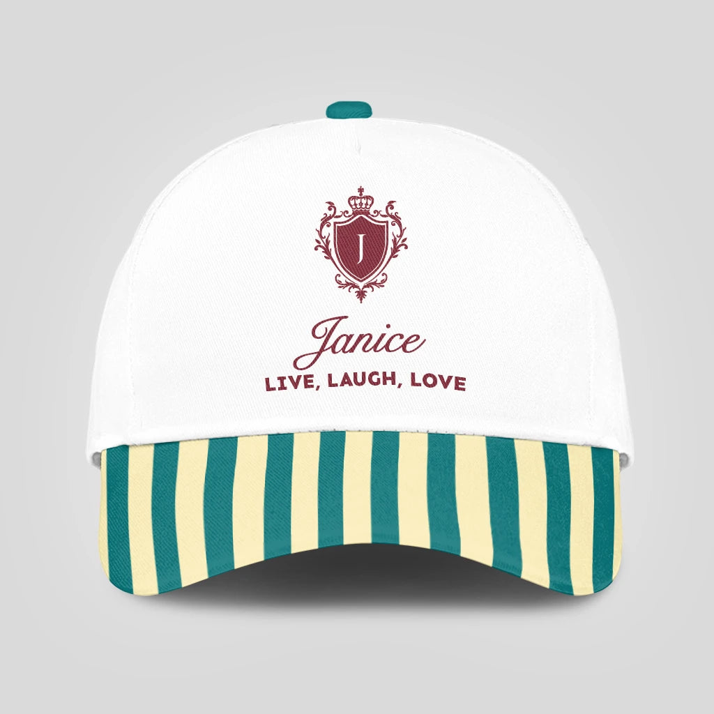 Live Laugh Love Green And Yellow Royal Cap JANICE 13K1 C122PF