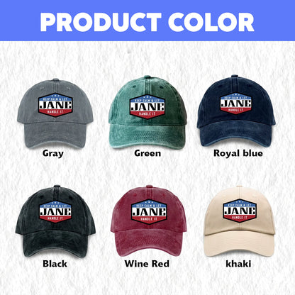 Keep Calm & Let Your Name Handle It Washed Cap JANE 13K1 C87PF