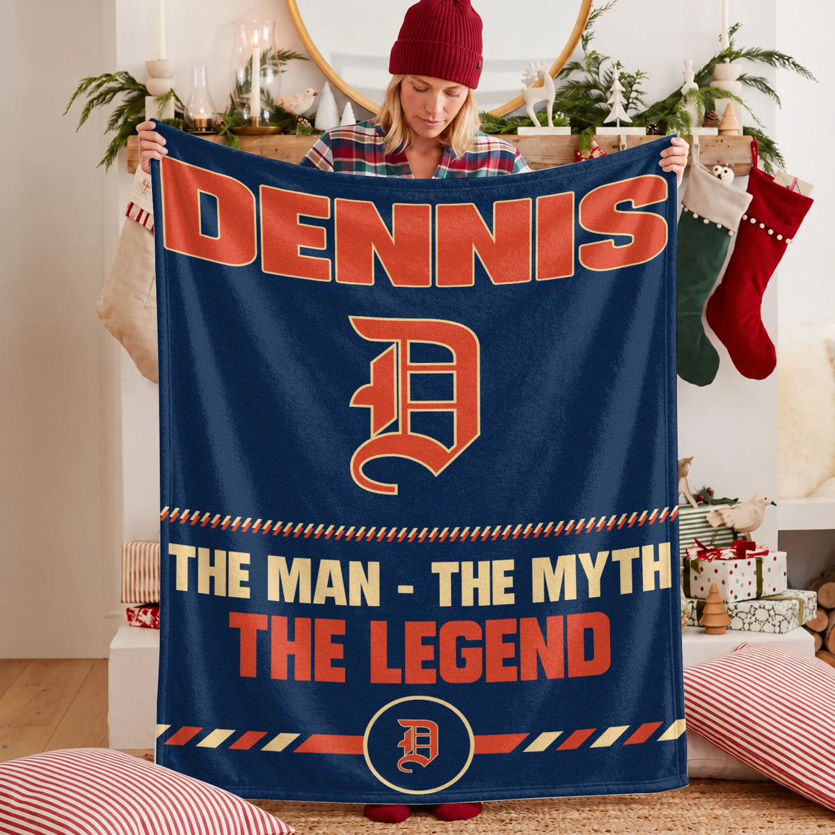The Man The Myth The Legend Retro Fleece Blanket DENNIS 13K1 BK53