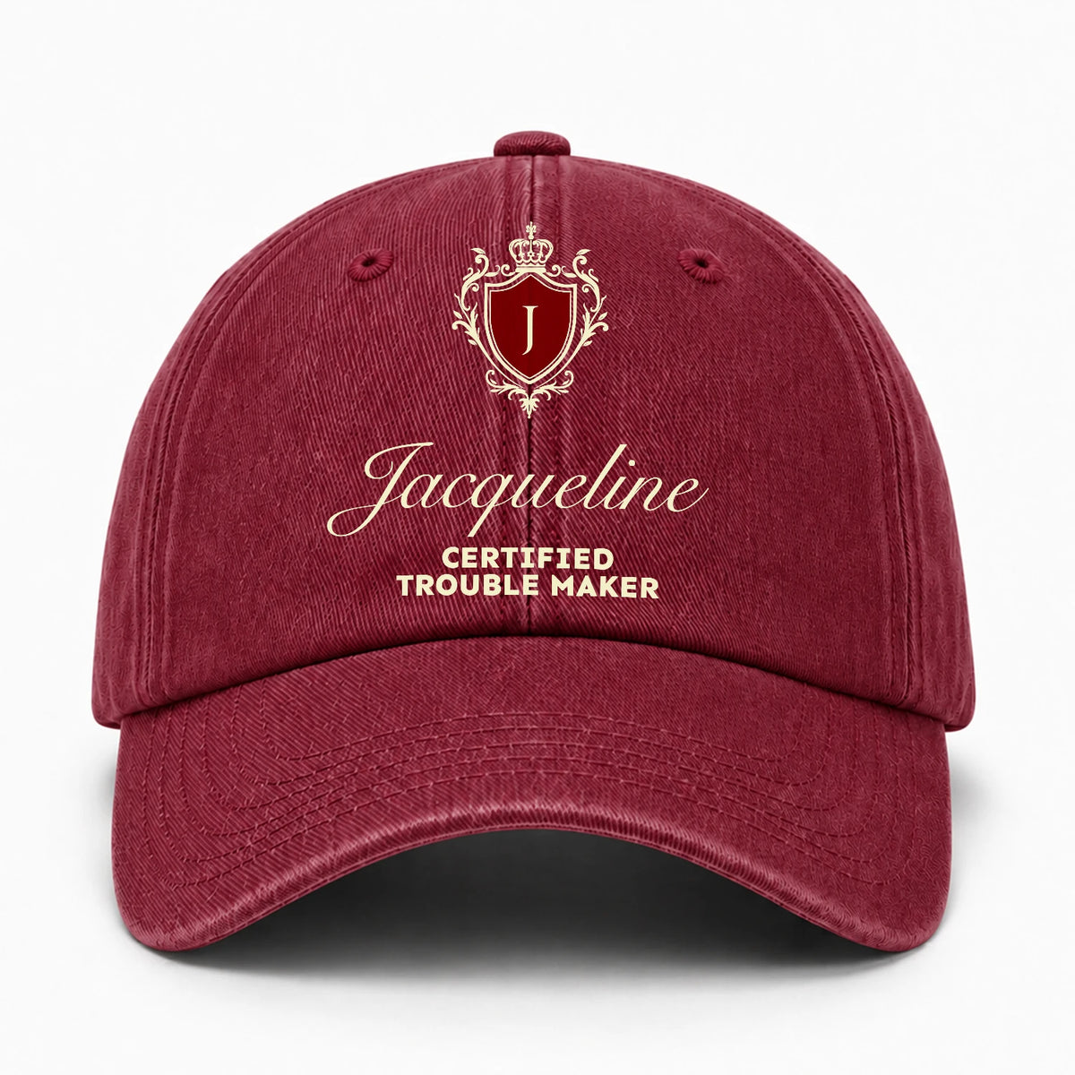 Certified Trouble Maker Royal Burgundy Washed Cap JACQUELINE 13K1 C139PF