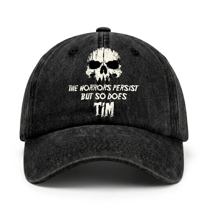 The Horrors Persist But So Does Your Name Cool Skull Washed Cap TIM 13K1 C134PF