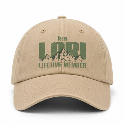 Team Your Name Lifetime Member Mountain Cap LORI 13K1 C58PF