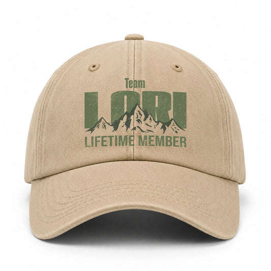 Team Your Name Lifetime Member Mountain Cap LORI 13K1 C58PF