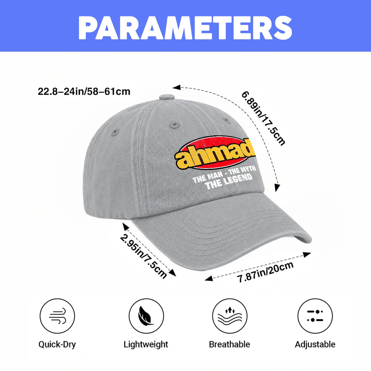 The Man The Myth The Legend Vintage Logo Washed Cap AHMAD 13K1 C162PF