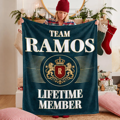 Team Your Name Lifetime Member Sage Green Fleece Blanket RAMOS 13K1 BK42